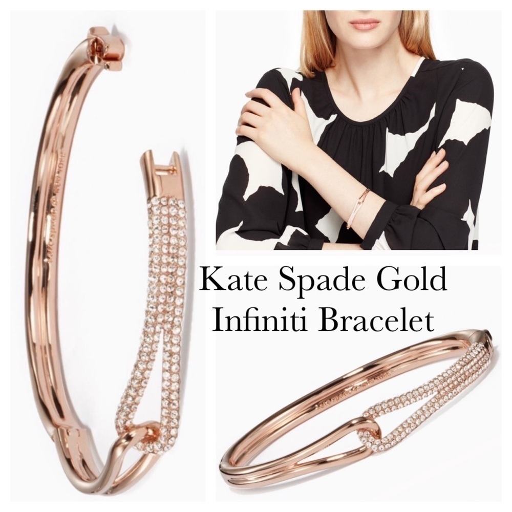 Kate Spade Gold & Crystal Infiniti Bracelet NWT - Picture 2 of 3